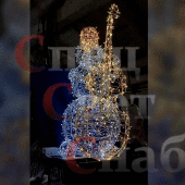 Световая фигура 3D "Снеговик с Контрабасом" высота 1.6м