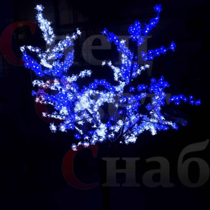 Уличное световое дерево "Сакура Ханами" сине-белая дымка 2.5м