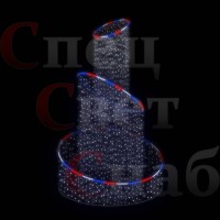 Световой фонтан "Цилиндры" 3х5м белый мульти