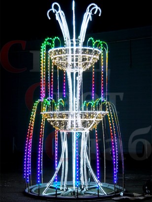 Световой фонтан "Королевский стандарт" 2х3м мульти