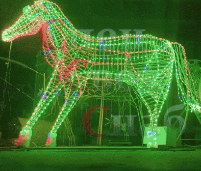 Световая уличная фигура 3D "Радужный Конь" 2х2.6м